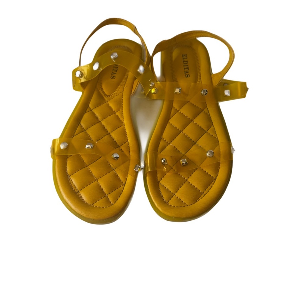 Elditas Yellow Studded Sandals 8.5